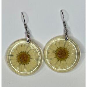 Daisy Drop Earrings Real Flower